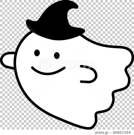 かわいいハロウィンのおばけ3(帽子をかぶって飛ぶ) かわいいハロウィンのおばけ3(帽子をかぶって飛ぶ) 80601564
