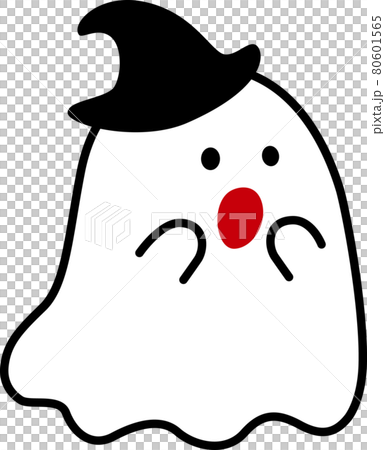Cute Halloween ghost 1 (surprised with a hat) Cute Halloween ghost 1 (surprised with a hat) 80601565