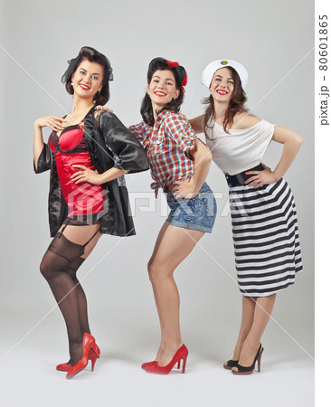 Beautiful women in pin up style. Beautiful women in pin up style. 80601865