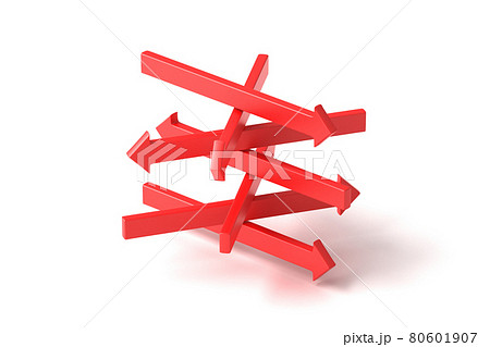 迷走の示した方向が定まらない矢印の3Dイラスト 80601907