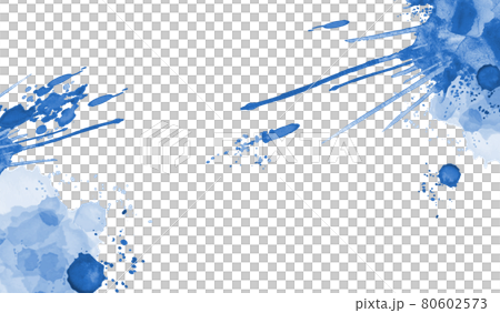 絵の具が飛び散る背景 ブルー系のイラスト素材