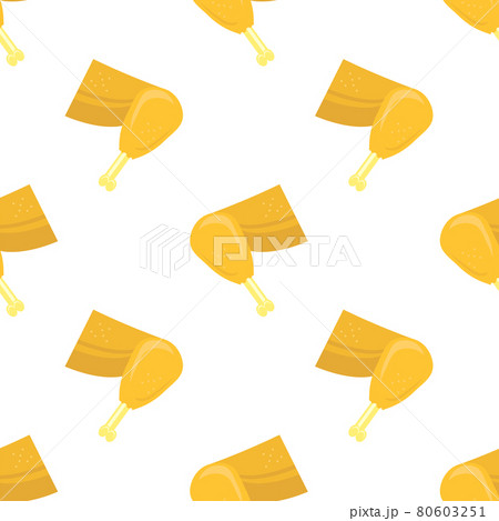 Chicken Legs Seamless Pattern Isolated on White Background Chicken Legs Seamless Pattern Isolated on White Background 80603251