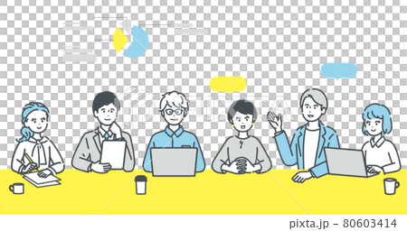 Illustration material of business people meeting to make decisions 80603414