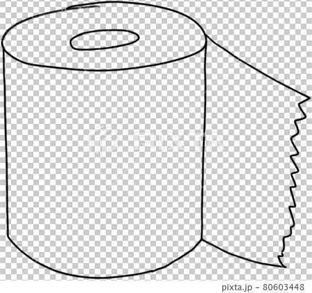 トイレットペーパー（線画） 80603448