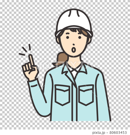 女性　作業員　ポーズ　ひらめく 80603453