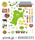 宮城県　名産品　観光　イラストセット 80606333