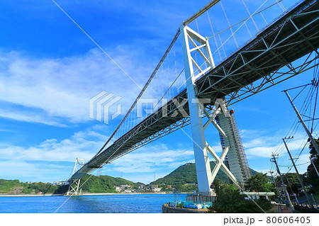 【福岡県】晴天下の関門海峡 80606405