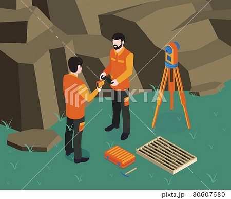 Isometric Geological Composition 80607680