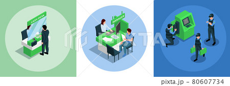 Bank Branch Isometric Compositions 80607734