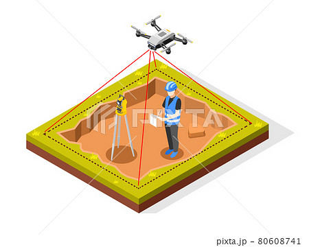 Geodesic Drone Isometric Composition 80608741