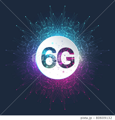 6G network wireless systems and internet vector illustration. Communication network. Business concept banner. Artificial Intelligence and Machine Learning Concept Banner. 80609132