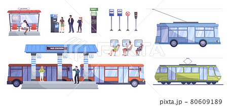 Public Transport Flat Set 80609189