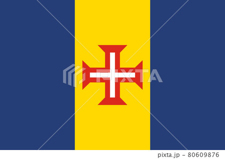 Madeira flag official colors and proportions, vector 80609876