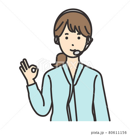 女性　オペレーター　ポーズ　OK 80611156