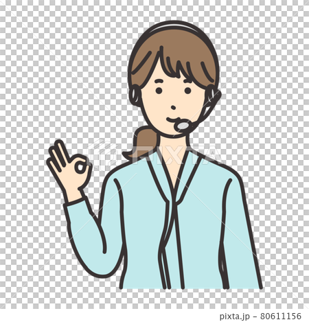 女性　オペレーター　ポーズ　OK 80611156