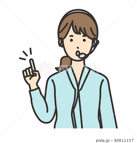 女性 オペレーター ポーズ ひらめく 女性 オペレーター ポーズ ひらめく 80611157