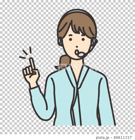 女性 オペレーター ポーズ ひらめく 女性 オペレーター ポーズ ひらめく 80611157