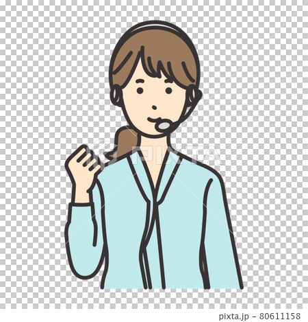 Female operator pose guts pose 80611158