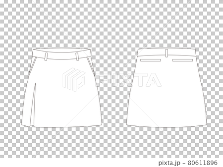 Golf pleated skirt 4 folds Front and back pockets Template front and back white 80611896