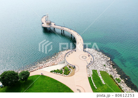 Aerial view of the Burlington Pier, Ontario, Canada Aerial view of the Burlington Pier, Ontario, Canada 80612253