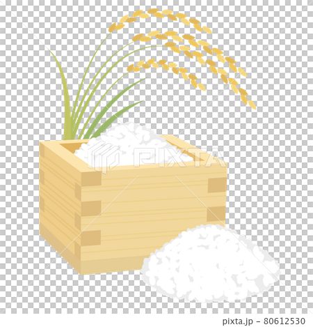 盒子裡的白米和米穗 80612530