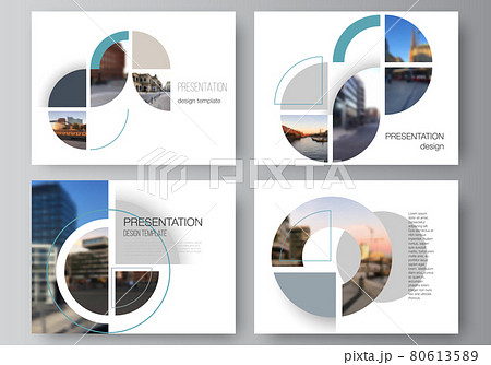 Vector layout of the presentation slides design business templates, multipurpose template for presentation brochure. Background with abstract circle round banners. Corporate business concept template Vector layout of the presentation slides design business templates, multipurpose template for presentation brochure. Background with abstract circle round banners. Corporate business concept template 80613589