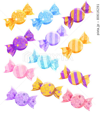 キャンディカラフルセットのイラスト素材