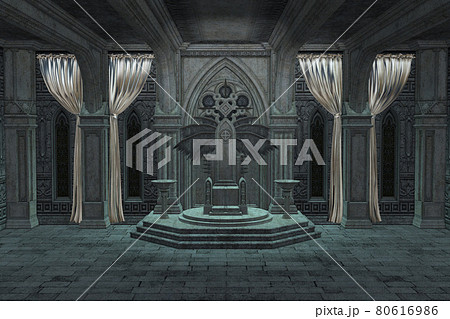 Fantasy Anime Environment 1 Throne room 2 by crender