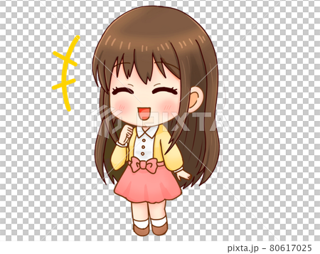 Chibi character material for laughing girls 80617025