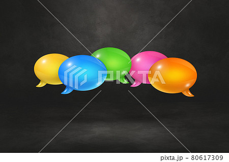 multicolor speech bubbles on black background 80617309