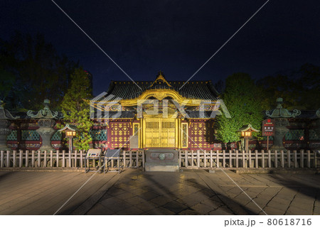 [東京・上野] 上野公園で上野東照宮の夜景撮影。 80618716