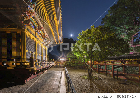[東京・上野] 上野公園にある上野東照宮の内苑の夜景撮影。 80618717