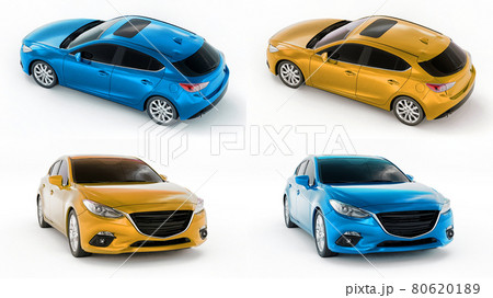 3d illustration. City car for your creative design. 3D rendering. 80620189