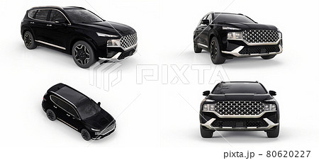 3d illustration. Big city black crossover on a white background. 3d rendering. 3d illustration. Big city black crossover on a white background. 3d rendering. 80620227