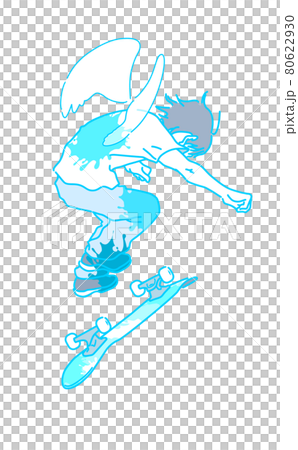 スケートボード かっこいい クール イメージイラストのイラスト素材