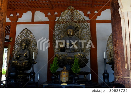 法隆寺 薬師三尊像 法隆寺 薬師三尊像 80623722