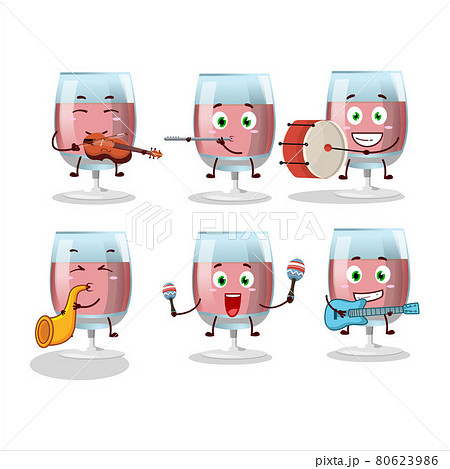 Cartoon character of rose wine playing some... - Stock Illustration  [80623986] - PIXTA