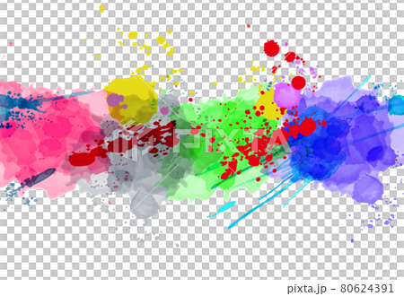 カラフルな絵の具が飛び散る背景のイラスト素材