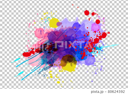 カラフルな絵の具が飛び散る背景のイラスト素材