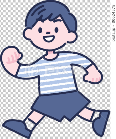元気よく走る男の子のイラストのイラスト素材 元気よく走る男の子のイラストのイラスト素材