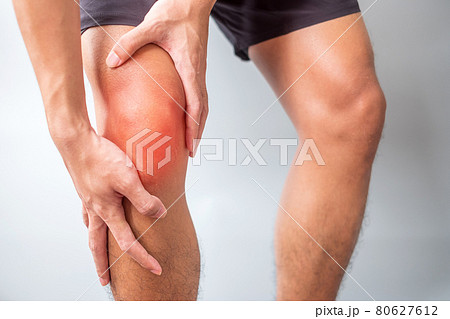 man with muscle pain on grey background. Elderly have knee ache due to Runners Knee or Patellofemoral Pain Syndrome, osteoarthritis, arthritis, rheumatism and Patellar Tendinitis. medical concept man with muscle pain on grey background. Elderly have knee ache due to Runners Knee or Patellofemoral Pain Syndrome, osteoarthritis, arthritis, rheumatism and Patellar Tendinitis. medical concept 80627612