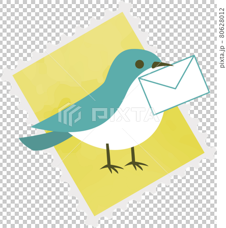 一隻小鳥拿著一封信的插圖 80628012