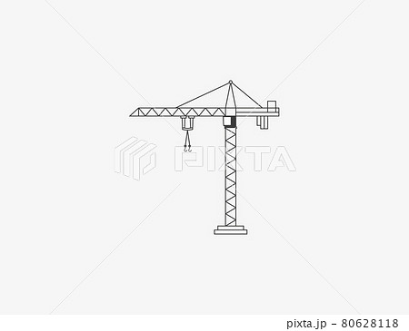 Cargo crane, tower crane icon. Vector illustration. 80628118
