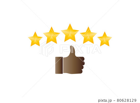 Thumbs up, rating, stars icon. Vector illustration. flat design. 80628129