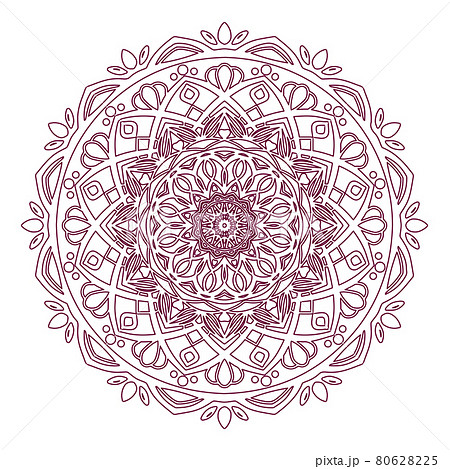ぬりえを楽しめる線の曼陀羅模様イラスト 80628225
