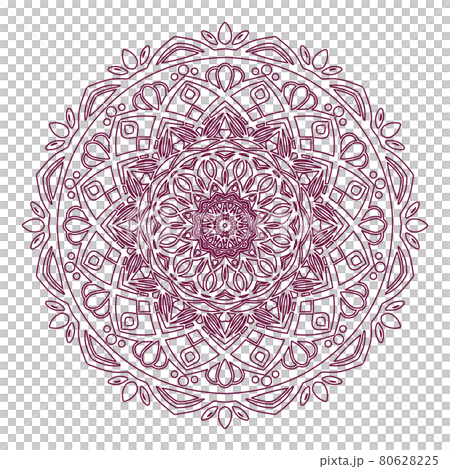 ぬりえを楽しめる線の曼陀羅模様イラスト 80628225
