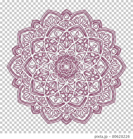 ぬりえを楽しめる線の曼陀羅模様イラスト ぬりえを楽しめる線の曼陀羅模様イラスト 80628226