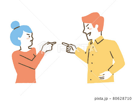 言い争う男女2人_色 80628710