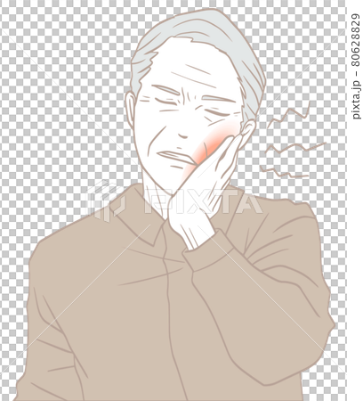 有蛀牙的老人（柔和的顏色） 80628829