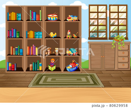 Empty classroom scene with interior decoration and objects 80629958